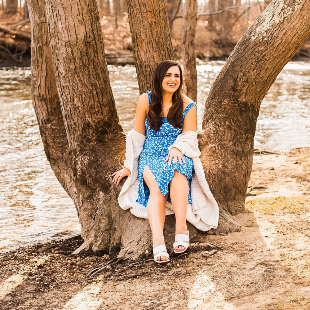 Cobalt Blue Floral Midi Dress